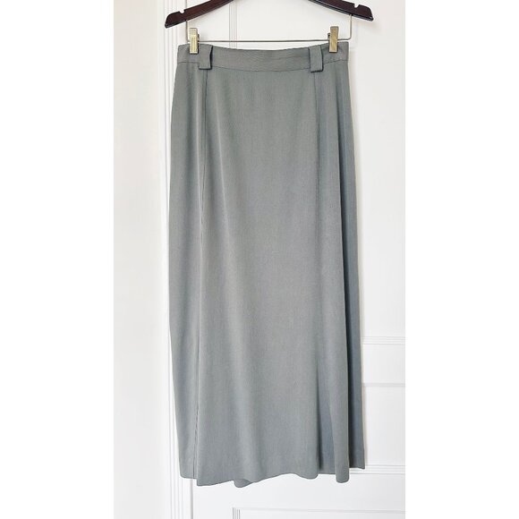 Banana Republic Vintage 90s Maxi Long Skirt Sage Green Size 10 Made in Italy - Picture 1 of 6